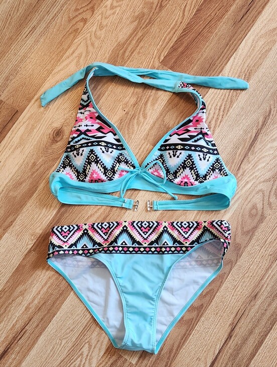 SHEIN Other - Turquoise Aztec Print Two-Piece Bikini